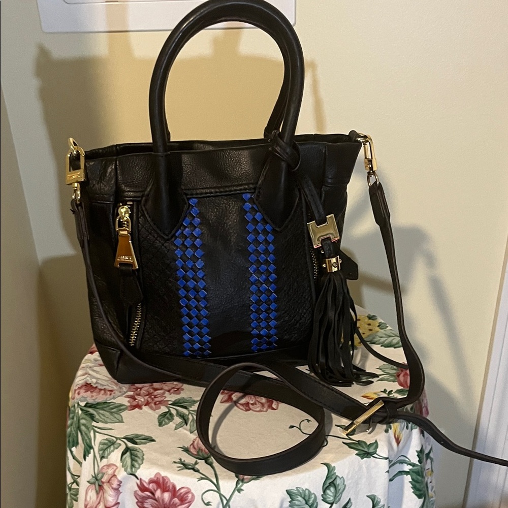 Aimee Kestenberg Black and Blue  bucket Satchel